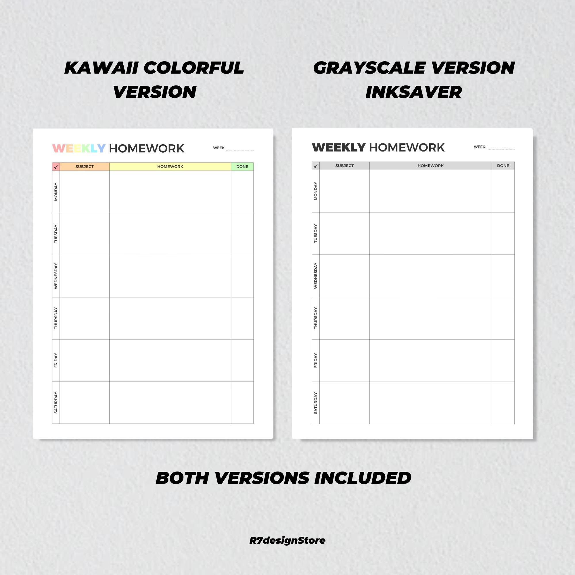 Student Planner Bundle Printable, Study Planner, Homework Tracker ...