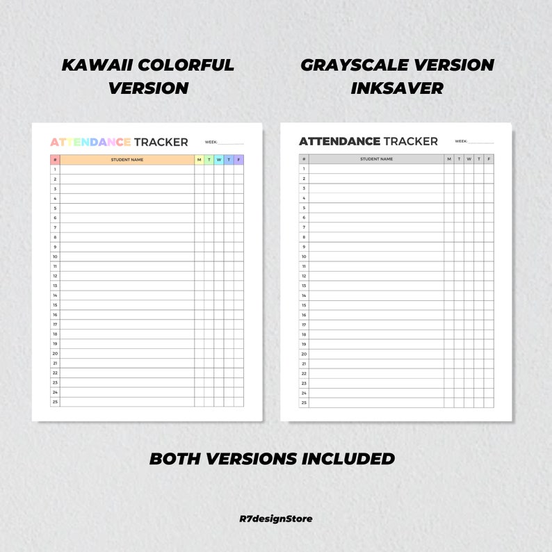 Attendance Tracker Printable, Daily Teacher Log Sheet, Student ...