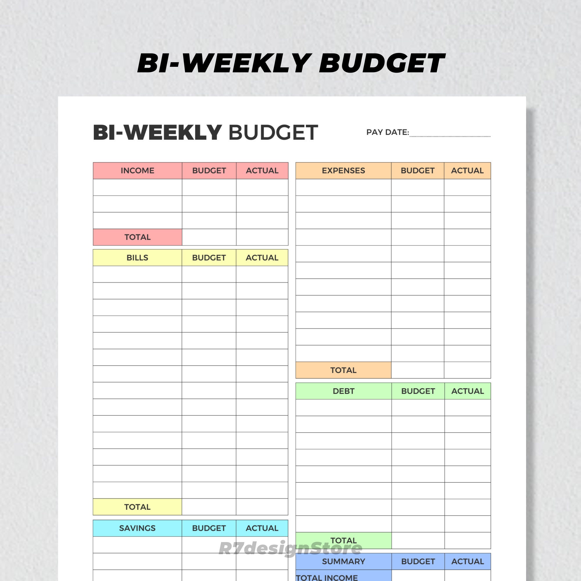 Bi Weekly Paycheck Budget Template - hna4xx2