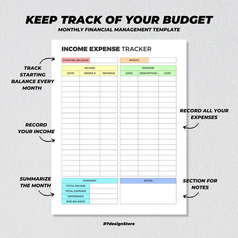 Income Expense Business Tracker Printable, Small Business Finance ...