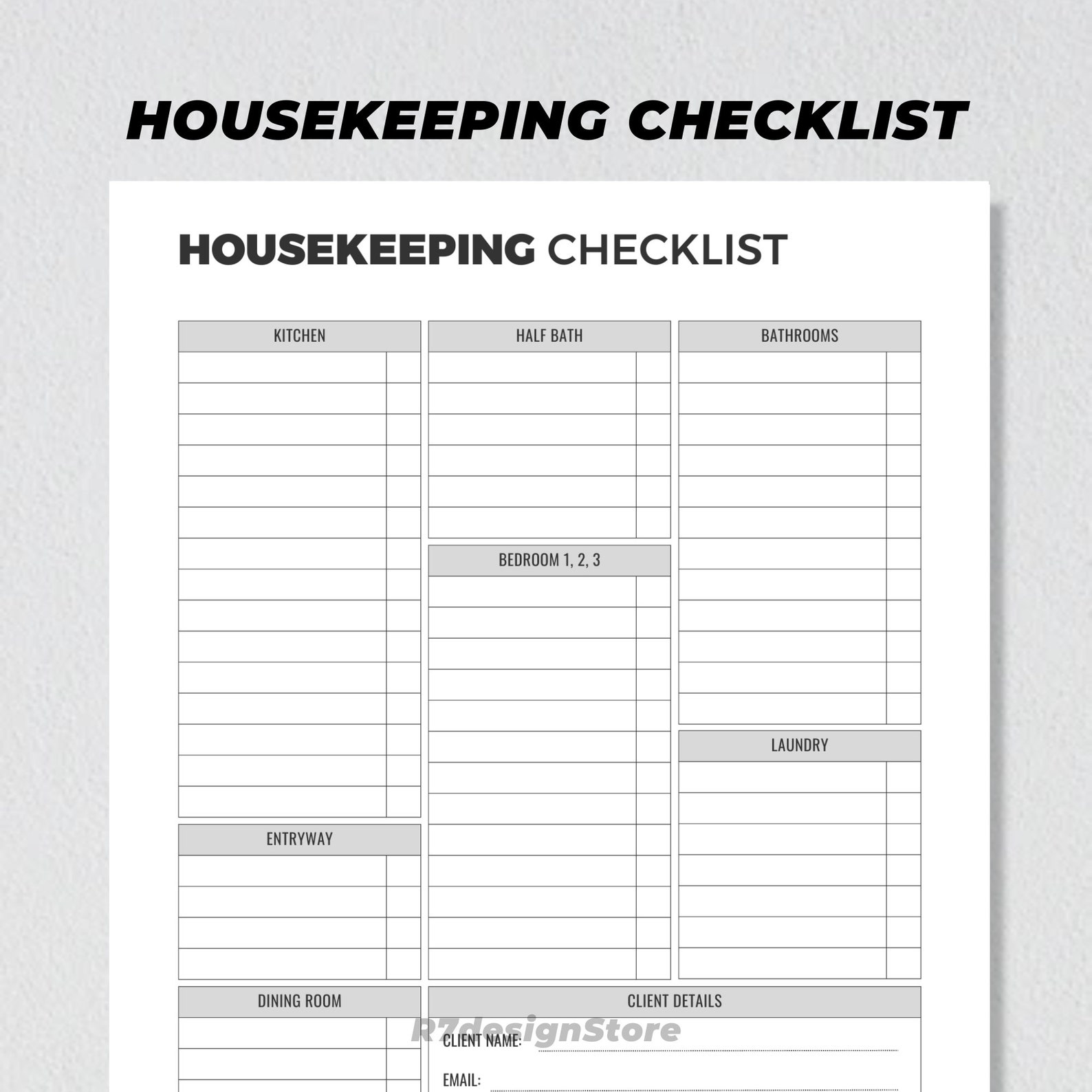 Buy Housekeeping Checklist Printable, Airbnb Cleaning Checklist