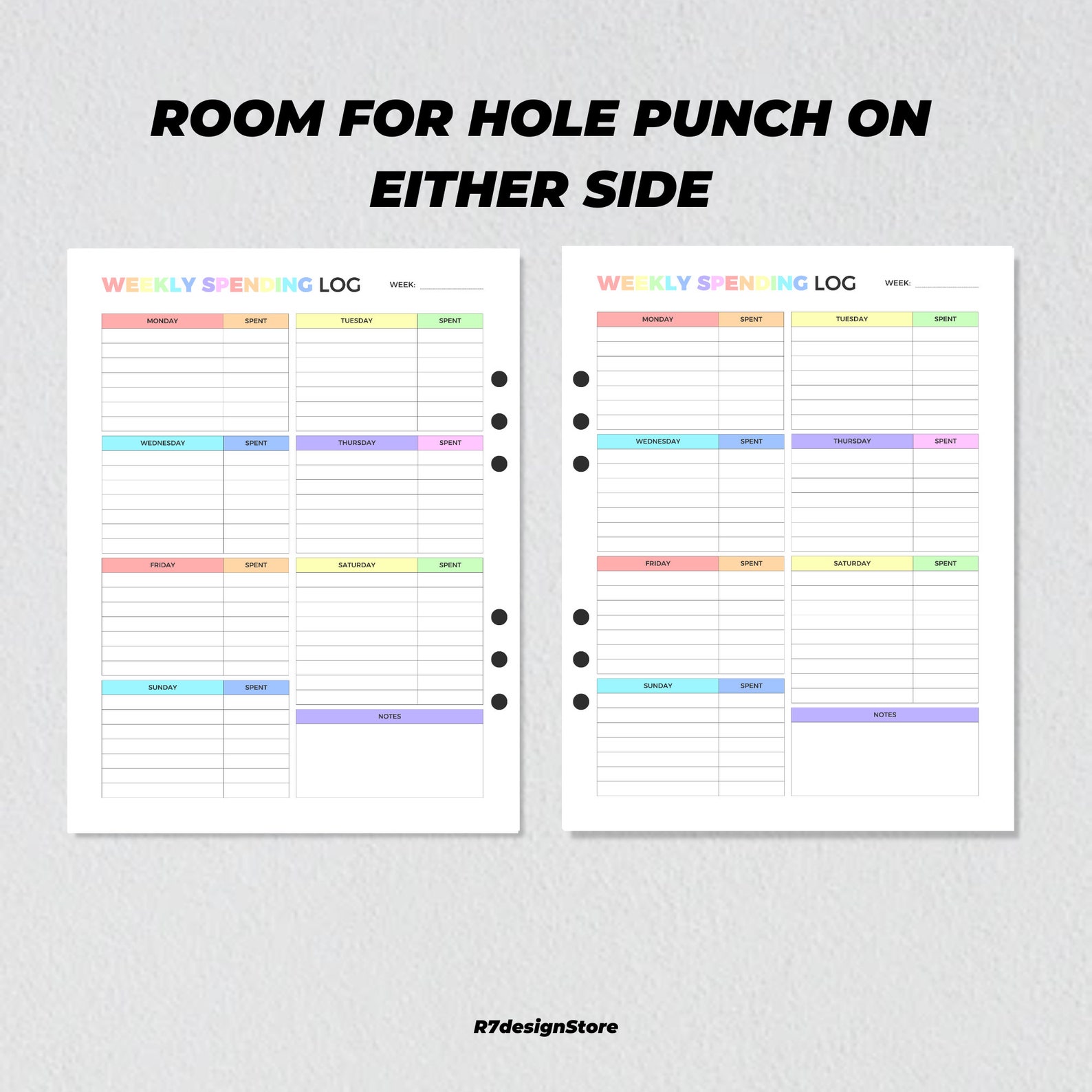 Weekly Spending Tracker Printable, Expense Record Planner, Purchase ...