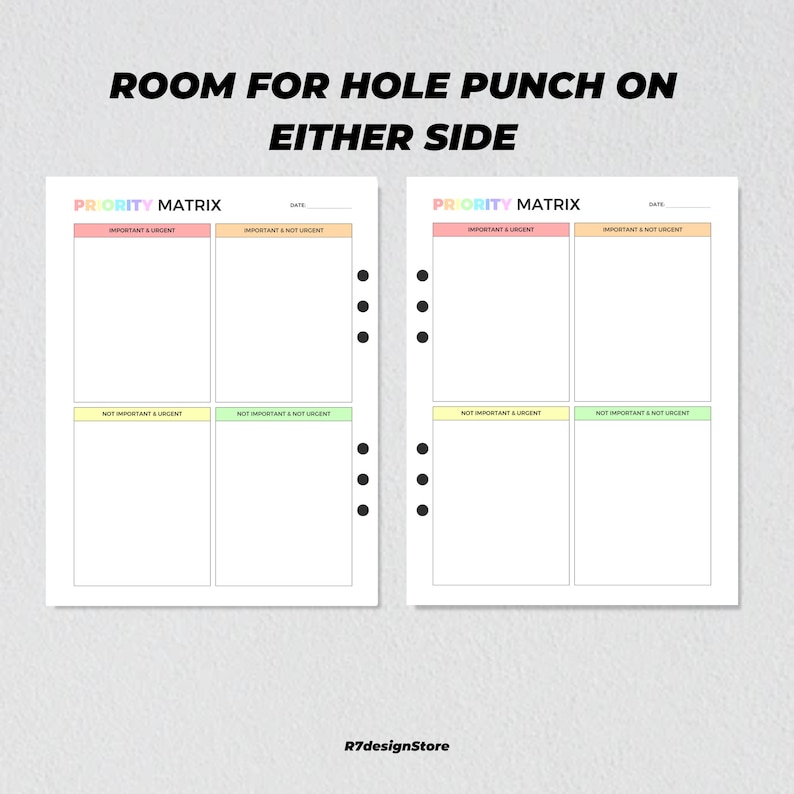 Priority Matrix Printable, Decision Matrix, Daily Productivity Planner ...