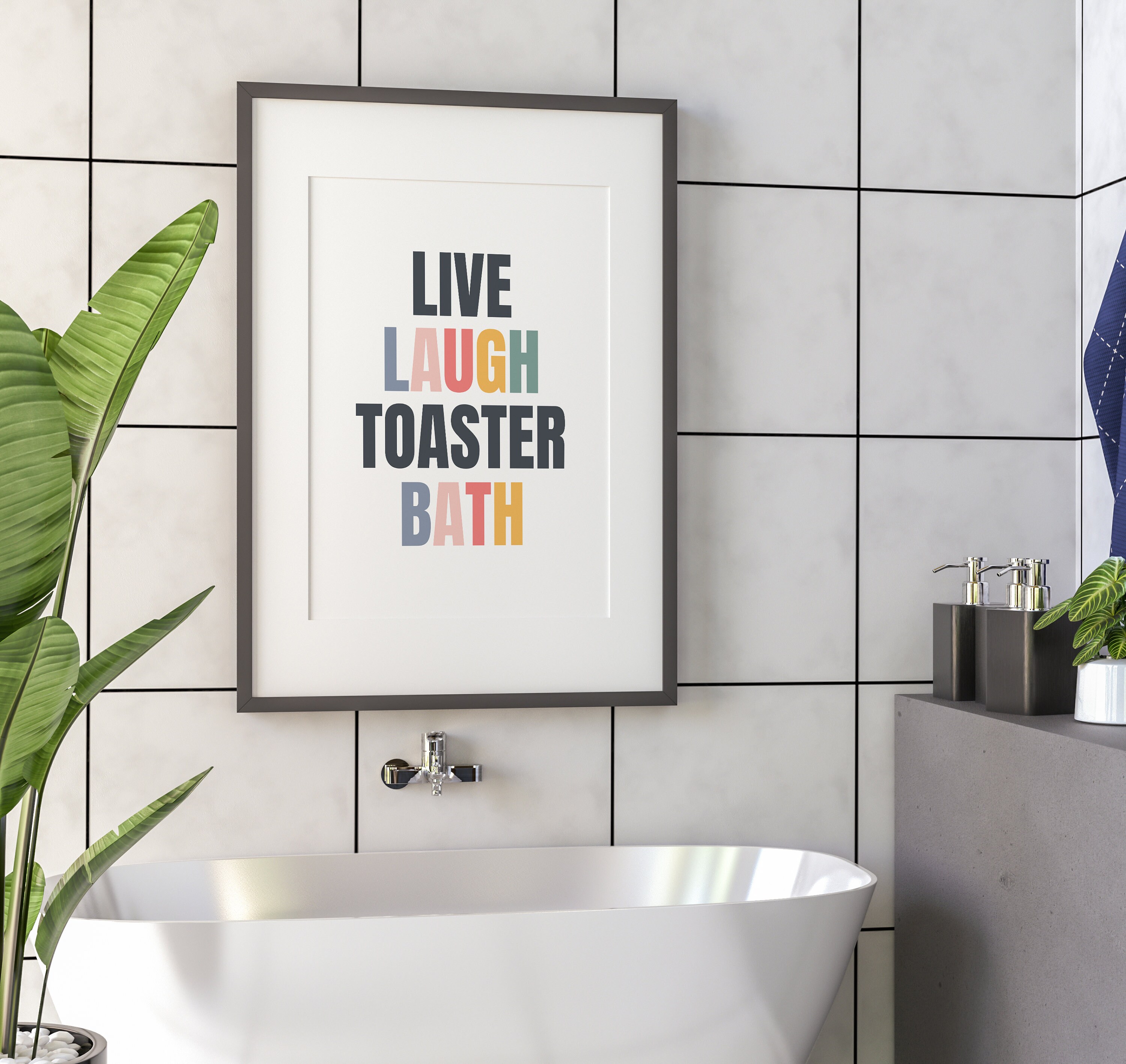 Funny Bathroom Printable Wall Art, Aesthetic Colorful Typography, Funny ...