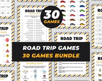 Road Trip Games Bundle Printable, Family Roadtrip Planner, Car Activity Games, Travel Printables, Kids Family Vacation, Road Trip Journal