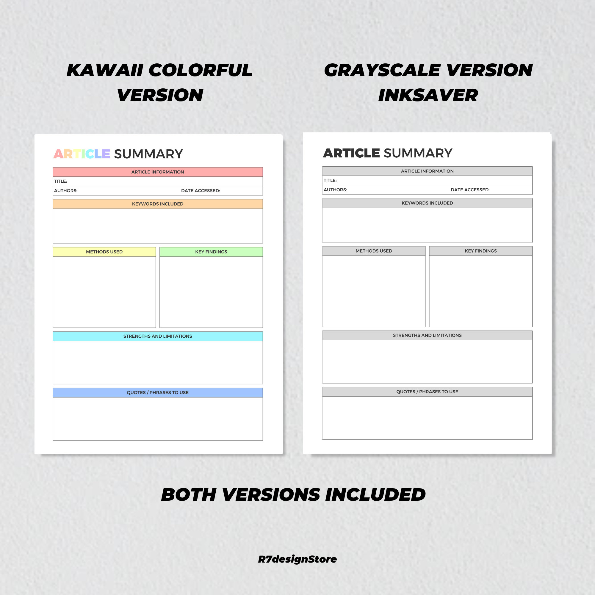 Article Summary Printable, Scientific Research Paper, Student ...