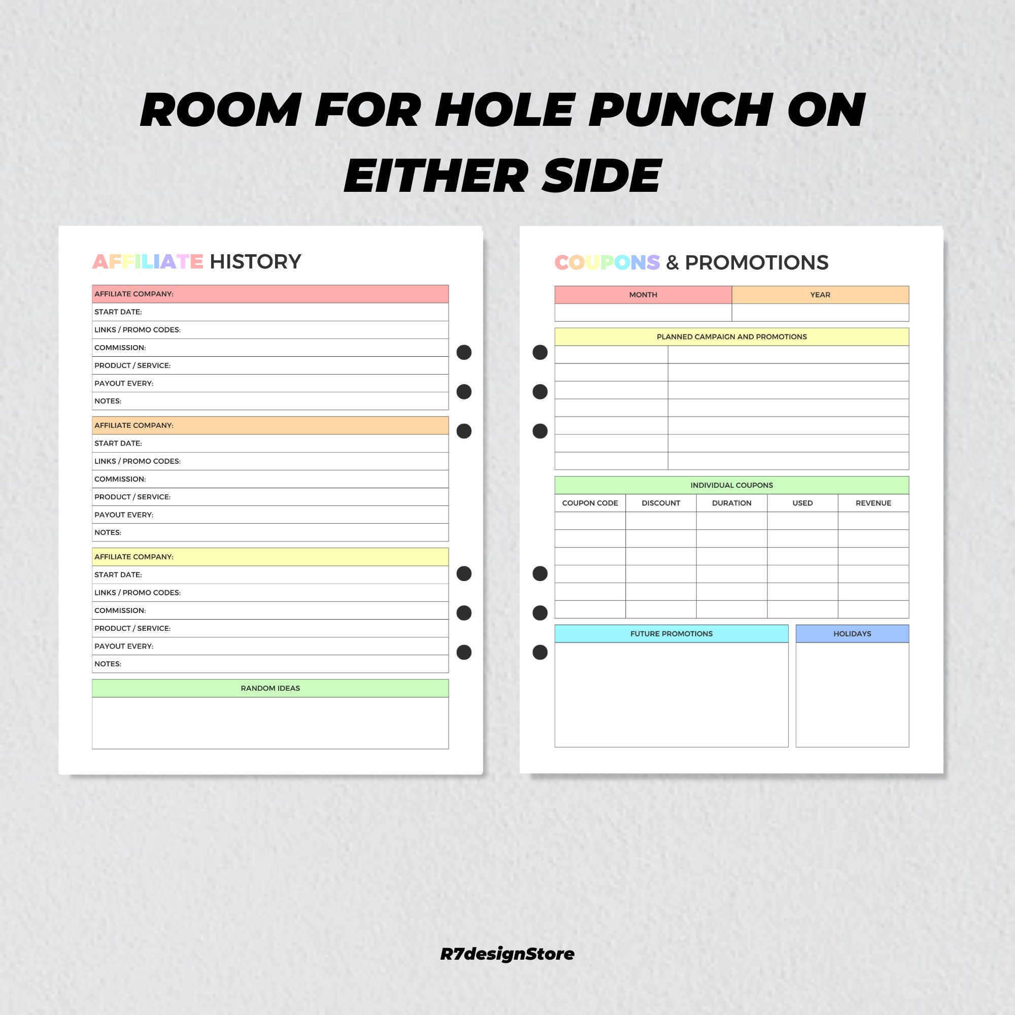 Affiliate Marketing Planner Printable, Affiliate Program Tracker ...