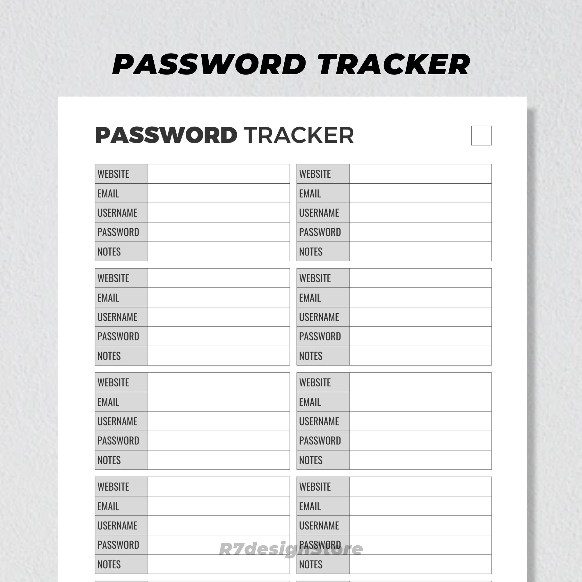 Password Tracker Printable, Password Organizer, Password Planner List ...