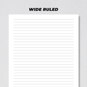 Wide Ruled Log Buy Lined Paper Printable, Wide Ruled Paper, College Ruled Paper ...