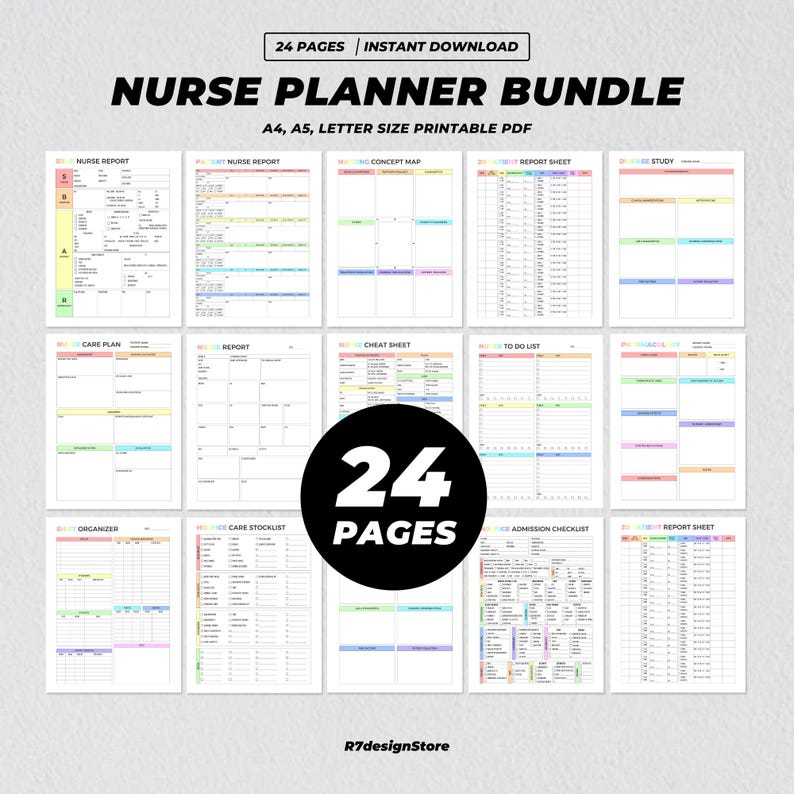 Nurse Planner Bundle Printable, SBAR Report Sheet, LTC Nurse Planner ...