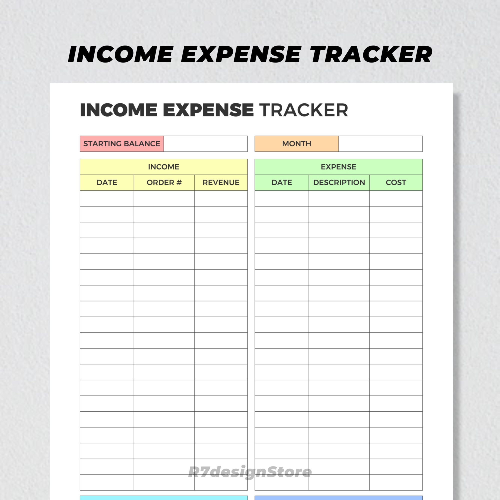 Income Expense Business Tracker Printable, Small Business Finance ...