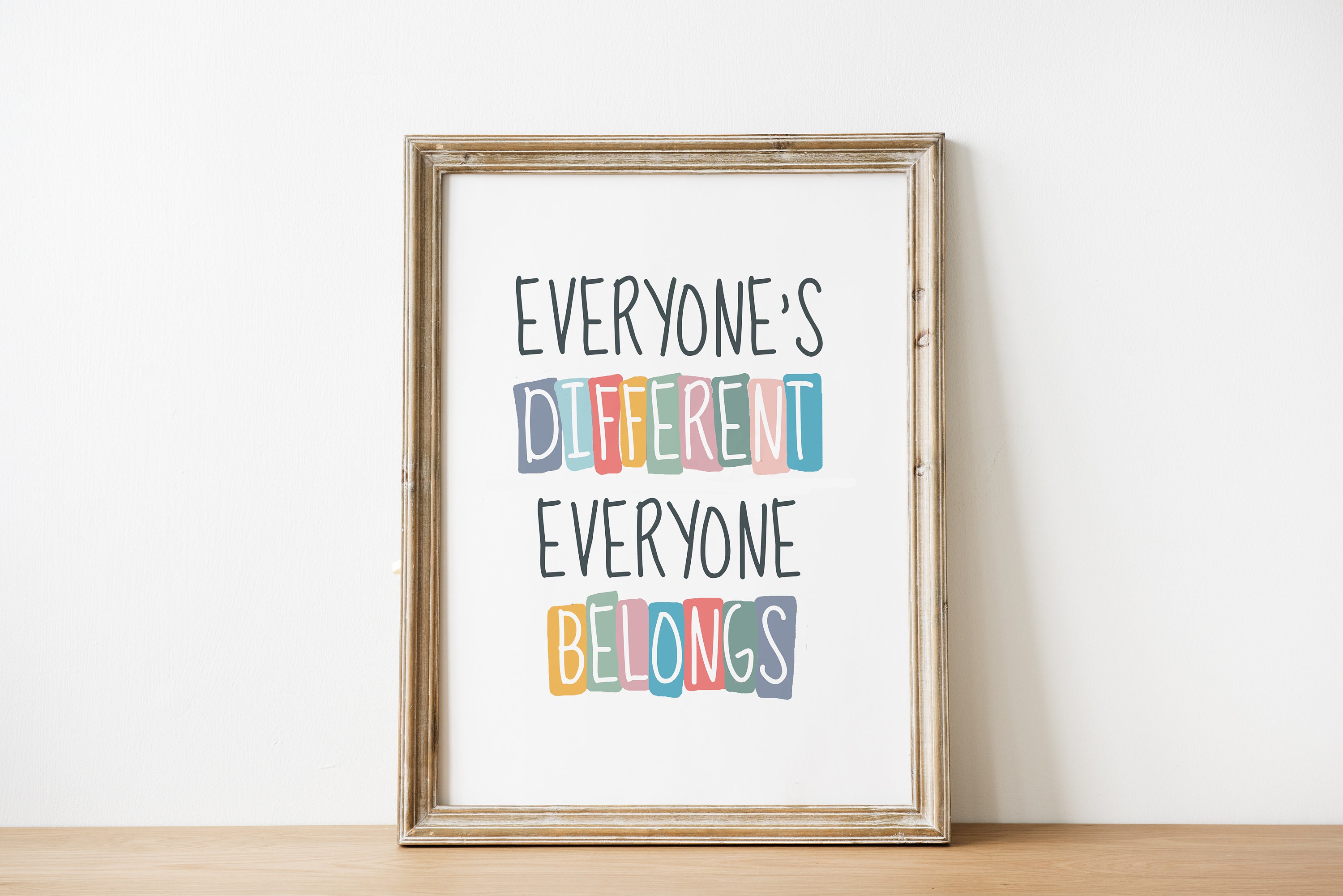 Art & Collectibles Digital Prints Everyone's Different Everyone Belongs