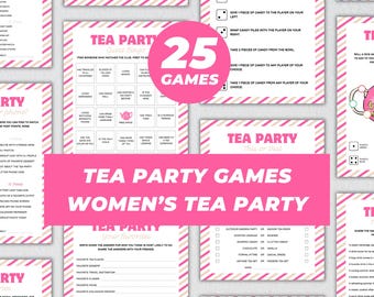 Tea Party Games Bundle Printable, Women Tea Party, Adult Tea Party Activity, Bridal Baby Shower Event, Icebreaker Trivia, Tea Party Birthday