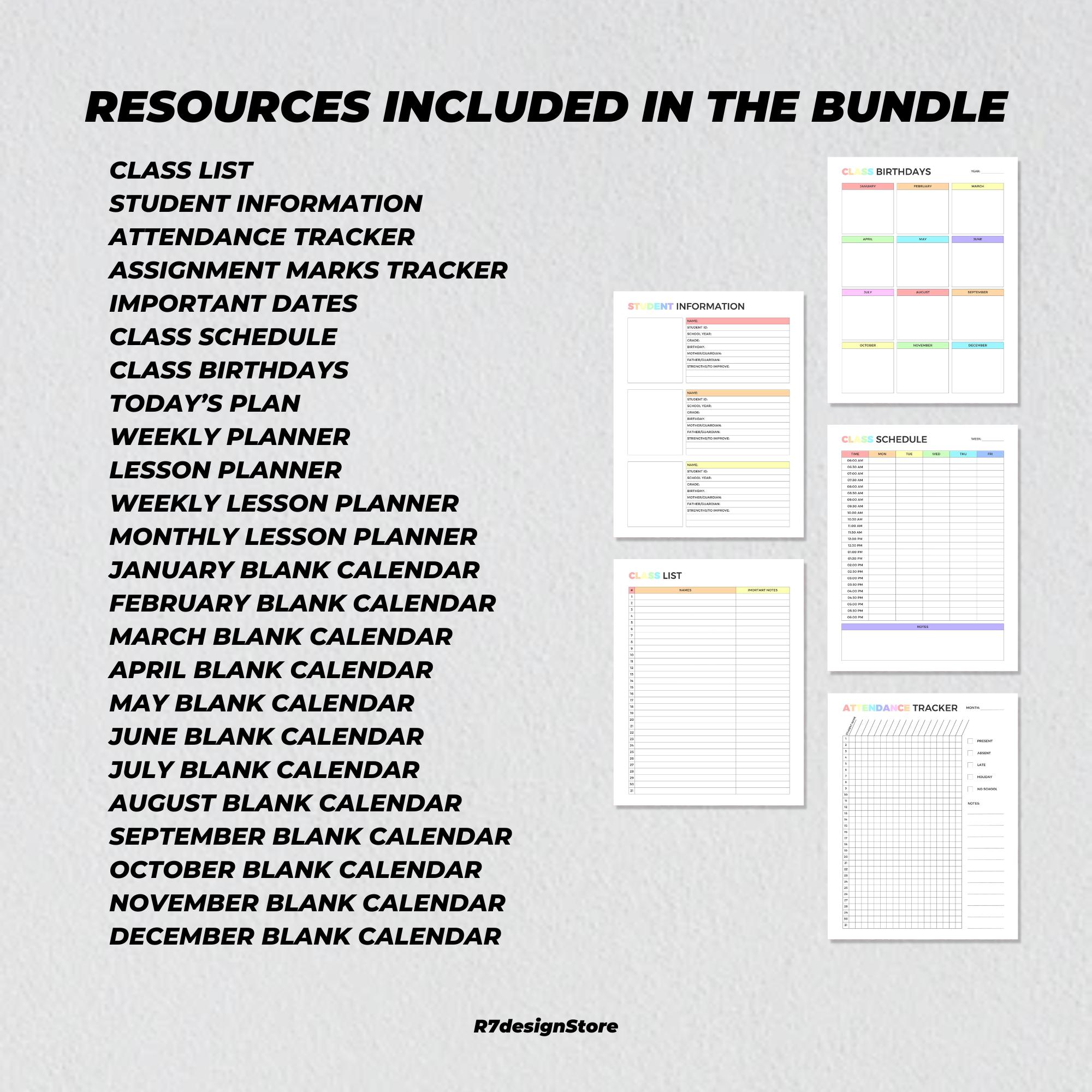 Teacher Planner Bundle Printable, Classroom Planner, Lesson Plans ...