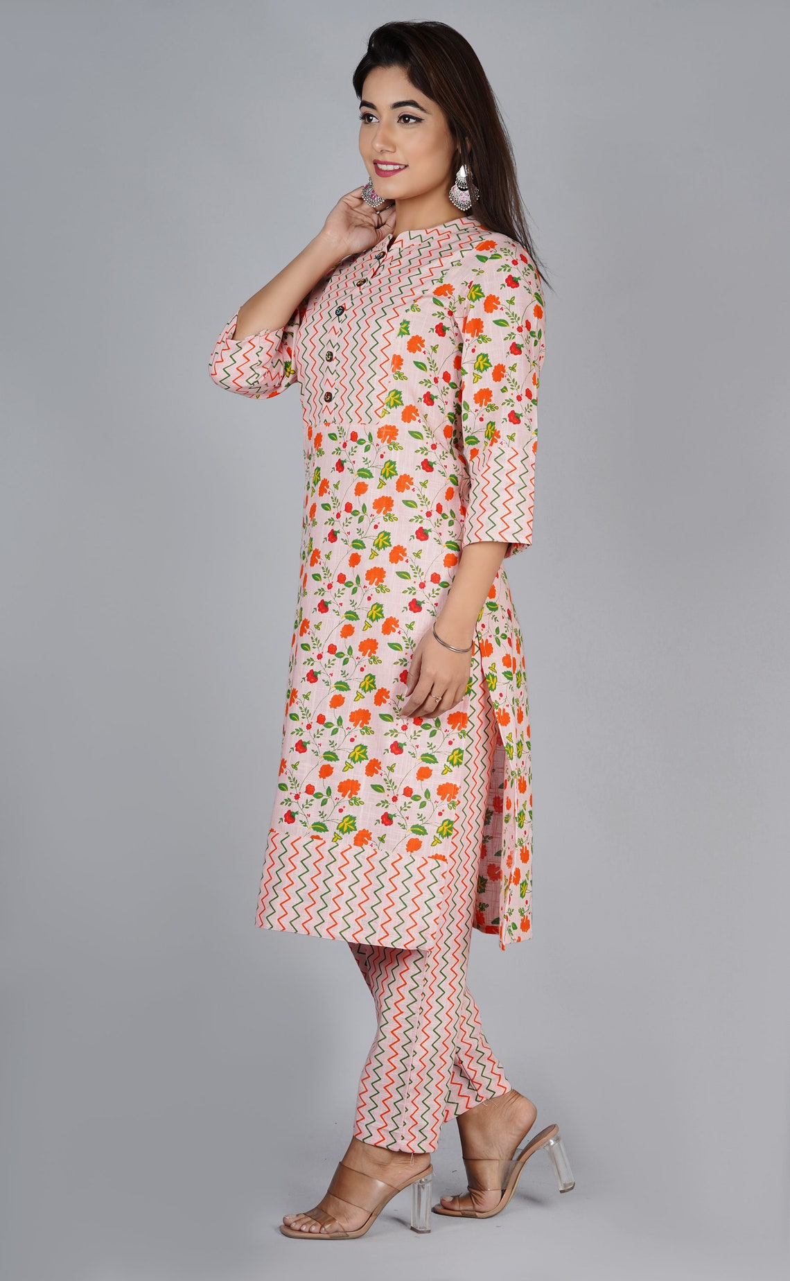 kurti pant set with dupatta myntra