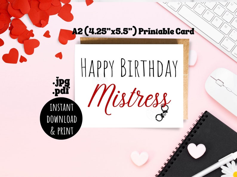 Printable Happy Birthday Mistress Bdsm Birthday Card D S Etsy