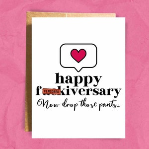 Funny Anniversary Card | Naughty Adult Card for boyfriend, gift for Husband, sexy for friend with benefits | Sexy Gift for Wife | gf card