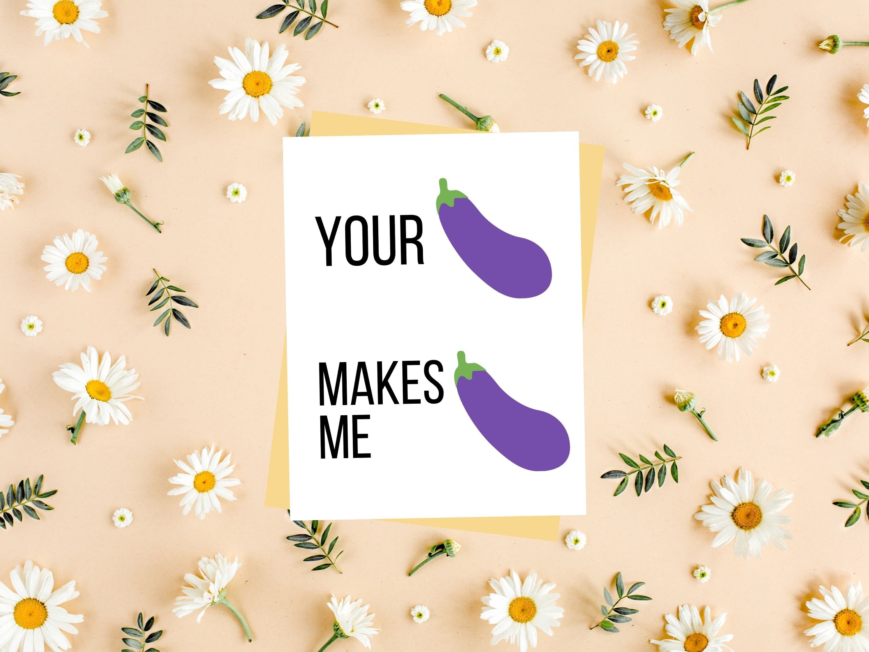 Cute gay joke sex card eggplant emoji dirty card for Etsy