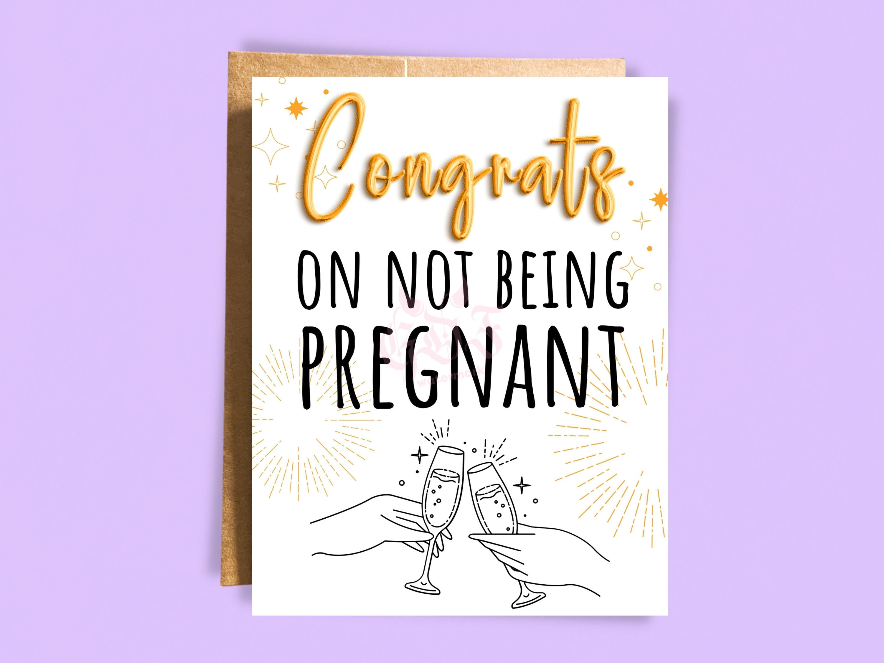 Congrats on Not Being Pregnant Funny Card Pregnancy Scare