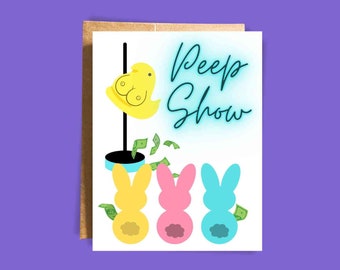 Peep Show Funny Adult Easter Card | Dirty Spring Holiday Card Easter Candy For Husband For Wife For Boyfriend For Girlfriend FWB Card