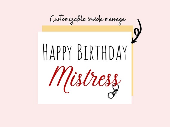 Happy Birthday Mistress Bdsm Birthday Card D S Etsy