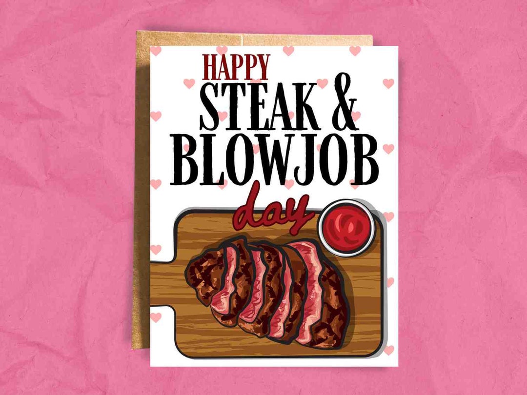 Happy Steak and Blowjob Day | Gift for Him | Sexy Birthday Card | 69