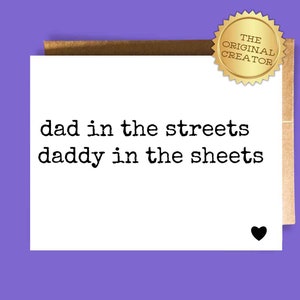 daddy in the sheets | funny card for husband