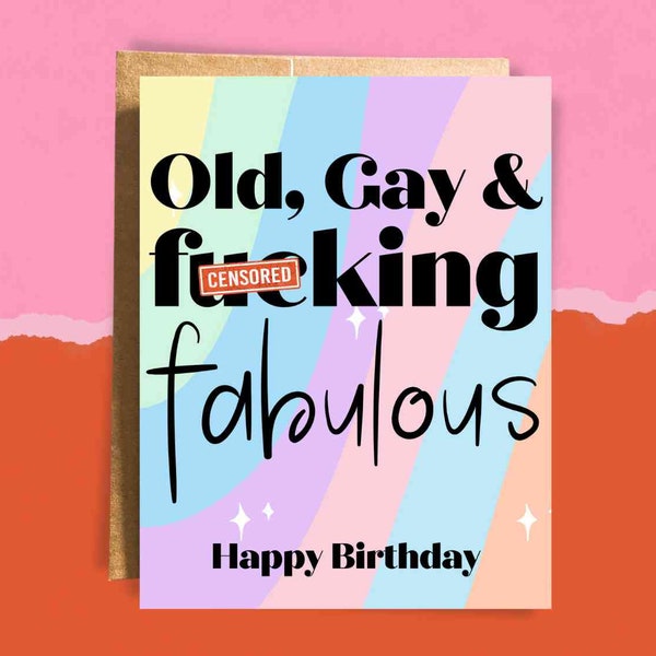 Gay Happy Birthday Card | Queer Birthday Card | Gift for Gay Friend | Lesbian Card | Bisexual Card | Pansexual Card | Gay Birthday Gift