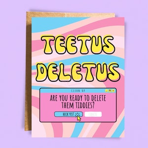 Teetus Deletus Top Surgery Card - Gift for Trans Friend - Size A2 with envelope - Personalization & Gift Wrapping Available