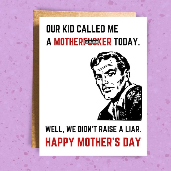 M*therfucker Adult Humor Mother's Day Card - Funny Card for Girlfriend, Baby Mama, Wife - Mother's Day Gift from Husband, Boyfriend - Parent