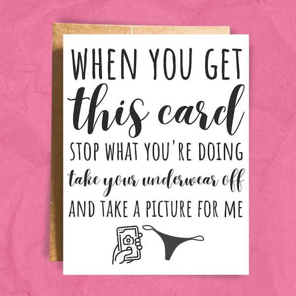 Sexy Card for Her | Long Distance Card | Dirty Gift for Girlfriend | Naughty Surprise for Wife | LDR Gifts for Her | Adult Card for Her
