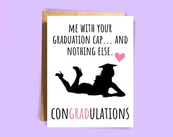 Sexy Graduation card for him | Congratulations gift for boyfriend | ConGRADulations pun card | Sexy Gift from girlfriend, Wife