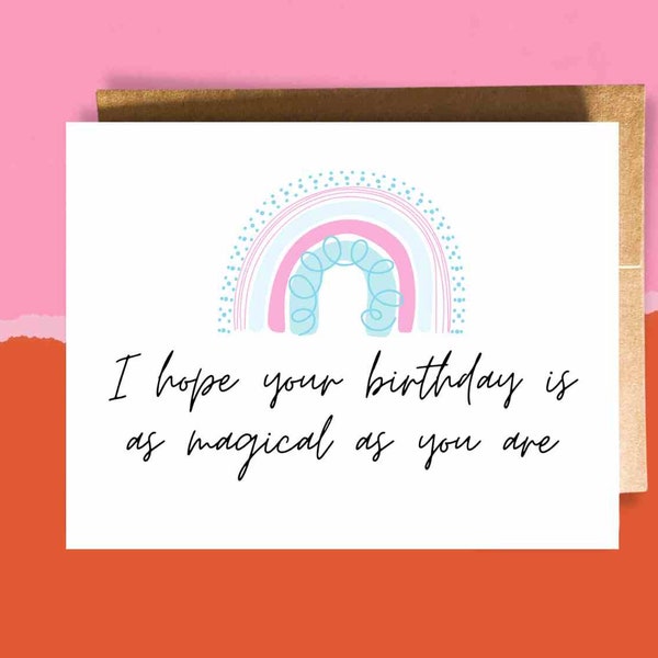 Transgender Happy Birthday - Birthday Card for Trans Friend - LGBTQI+ Card | Magical Birthday Card for transmasc | Cute card for transfem
