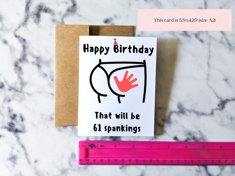 Edad personalizada Funny Spanking Birthday Card Sexy Happy - Etsy España