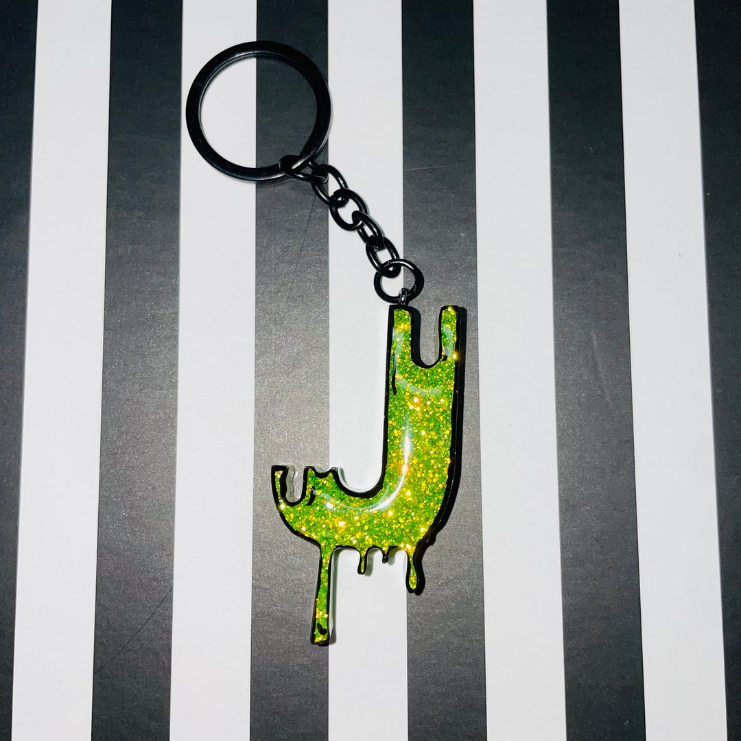 J DRIP Letter Keychain - Etsy