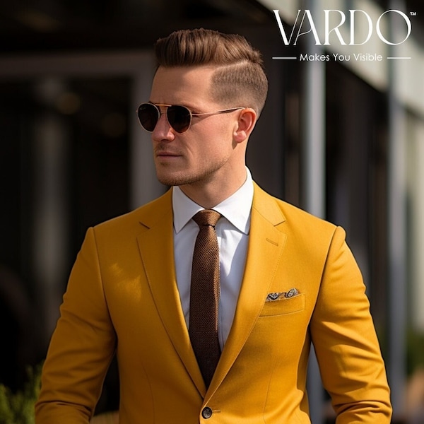 mens mustard yellow tie