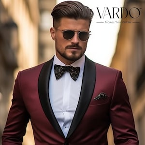 Traje rojo vino Etsy Mexico