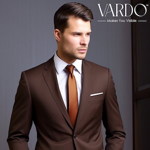 Elegant Coffee Brown Two Piece Suit for Men Stylish Formal Attire ...