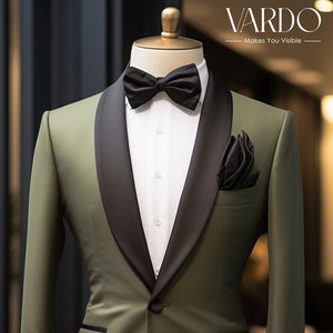 Classic Khaki Green Tuxedo for Men - Premium Quality Formalwear - Tailored Suit- The Rising Sun store, Vardo