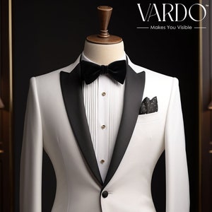 Special Occasions White Tuxedo Suit for Men - Tailored Suit - The Rising Sun store, Vardo