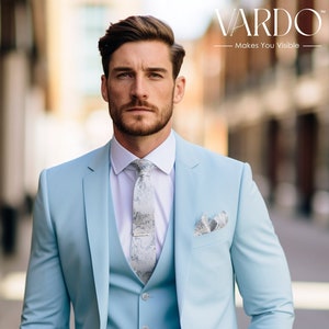 Light Blue Blazer with Navy Dress Pants Outfits For Men (45 ideas