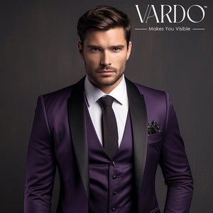 Black tux with purple bow tie on sale