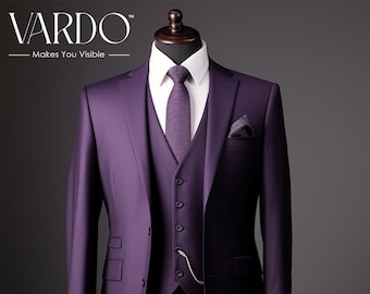 Men’s Purple 3 Piece Suit – Slim Fit Wedding and Formal Attire