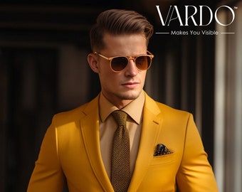 Men’s Mustard Yellow 2-Piece Suit for Weddings & Day Events