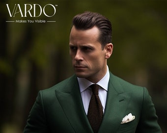 Classic Dark Green Double Breasted Suit | Men's Elegant Formal Wear - Custom Tailored Suit - Tailored Suit- The Rising Sun store, Vardo