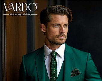 Men’s Emerald Green 3-Piece Suit for Weddings & Celebrations