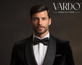 Stylish Men's Black Velvet Jacket - Luxury Formal Blazer for Special Occasions - Tailored Suit- The Rising Sun store, Vardo