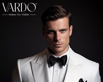 Men’s White Double-Breasted Suit for Weddings & Formal Events