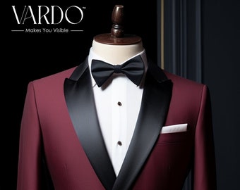 Burgundy Double Breasted Tuxedo: Elegant Men's Formalwear