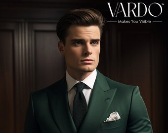 Classic Dark Green Double Breasted Suit - Premium Men's Wedding Suit - Tailored Fit, The Rising Sun store, Vardo